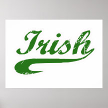 Irish White outline Poster