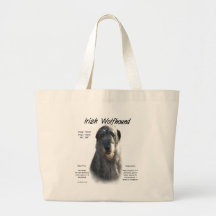 Irish Wolfhound (grey) History Design Bags
