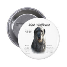 Irish Wolfhound (grey) History Design Pinback Button
