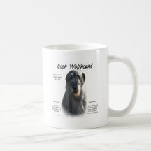 Irish Wolfhound (grey) History Design Coffee Mugs