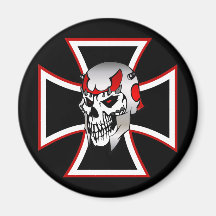 Iron Cross Skull refrigerator magnet