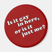 Is it gay in here, or is it just me? fridge magnets