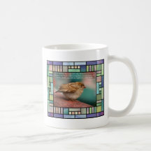 Isaiah 41:10 Bible Verse With Bird Stained Glass Coffee Mugs