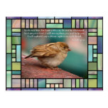 Isaiah 41:10 Bible Verse With Bird Stained Glass Postcards