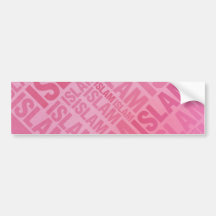 Islam - Pink Typography Bumper Sticker