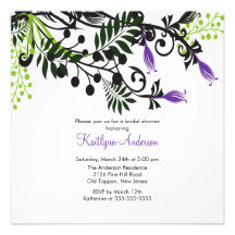 Island Floral Flowers Bridal Shower Invitation
