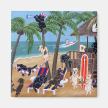 Island Summer Vacation Labradors Magnets