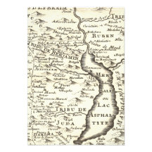 Israel Antique Map Bar Mitzvah RSVP Response Personalized Invitations