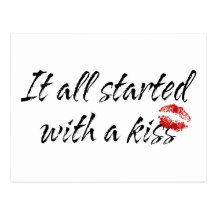 It All Started With A Kiss Maternity Postcard