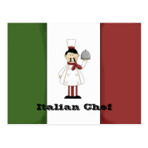Italian Chef #4 Recipe Card Postcard