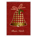 Italian Christmas Card with bell and holly