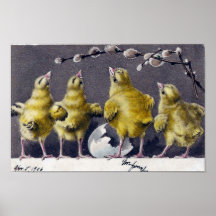 Italian Easter Vintage Postcard from 1906 Print