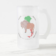 Italian Festival Standing Buffalo Frosted Beer Mug