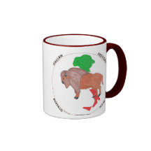Italian Festival Standing Buffalo Ringer Mug
