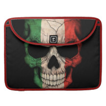 Italian Flag Skull on Black MacBook Pro Sleeve
