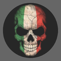 Italian Flag Skull on Black stickers