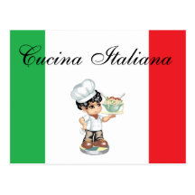 Italian Food Recipe Card Post Cards