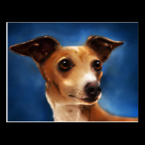 Italian Greyhound Dog Art - Magnifico postcards