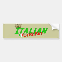 Italian Heart Breaker With Crown Bumper Sticker