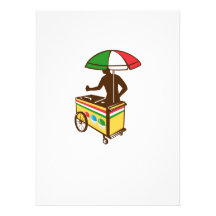 Italian Ice Push Cart Retro Invitation