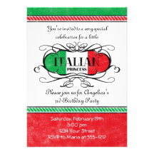 Italian Princess Party Invitation