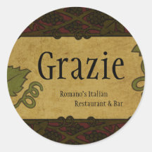 Italian Style - Restaurant/Store Add Round Sticker