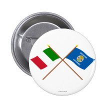 Italy and Calabria crossed flags Button