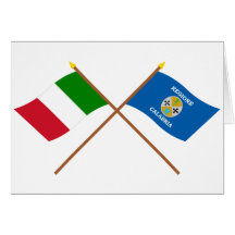 Italy and Calabria crossed flags Cards