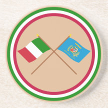 Italy and Lazio crossed flags Drink Coasters