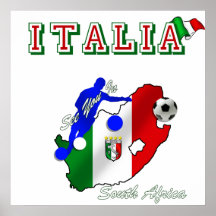 Italy Azzurri in South Africa soccer fans gear Poster
