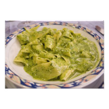 Italy, Camogli. Plate of pasta with pesto Photo Art
