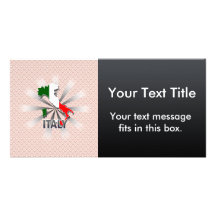 Italy Flag Map 2.0 Custom Photo Card