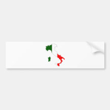 Italy Flag Map full size Bumper Sticker