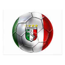 Italy Forza Azzurri Calcio Soccer Ball flag Postcard