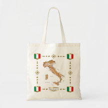 Italy Map + Flags Bag