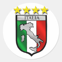 italy shield Italy flag italia map italian Round Sticker