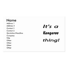 It's a a kangaroo thing! business card templates