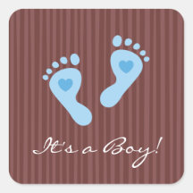 Its a boy! - Baby boy blue footprints stickers