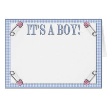 It's A Boy Birth Announcement Notecard