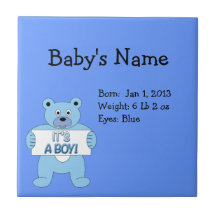 It's A Boy Blue Bear Tile