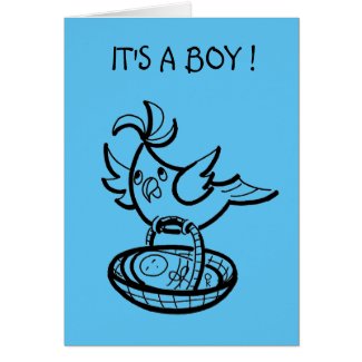 "IT'S A BOY" Cockatoos Greeting Card