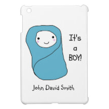It's a Boy New Baby Birth Announcement Cover For The iPad Mini