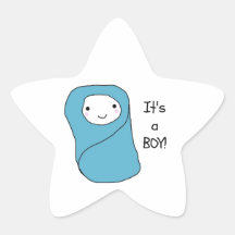It's a Boy New Baby Birth Announcement Star Sticker
