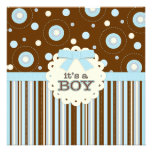 It's a Boy Pastel in Blue Stitches Baby Shower Personalised Invitation