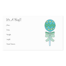 It's A Boy Profile Card Business Card