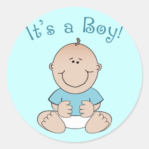 "It's a Boy!" Round Sticker