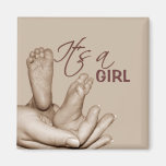 It's a Girl Baby feet Magnet