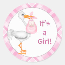 It's a Girl! Baby Girl Announcement Stickers