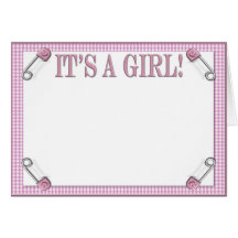 It's A Girl Birth Announcement Card