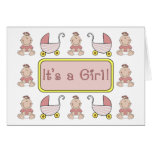 "It's a Girl!" Birth Announcement Greeting Card